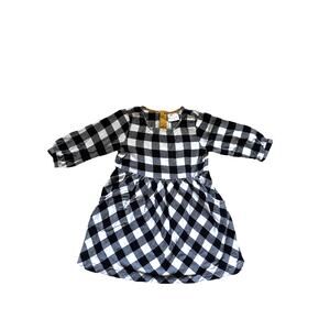 Hanna Andersson Black Warm Black Checkered Plaid Dress 3T
